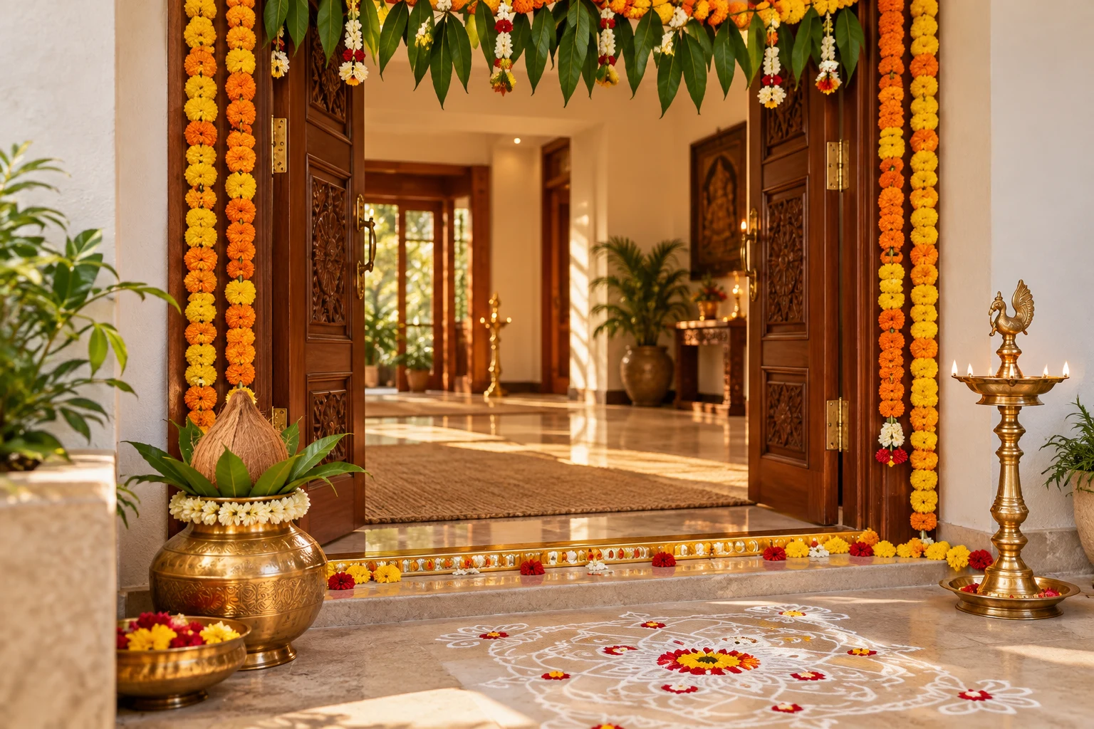 Illustrative Griha Pravesh Puja ritual setting